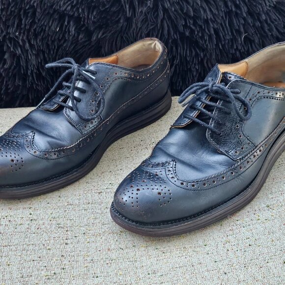 Cole Haan Men Oxford Shoes Black Genuine Leather Upper Lace Up Sneaker Size 11.5 main image 12
